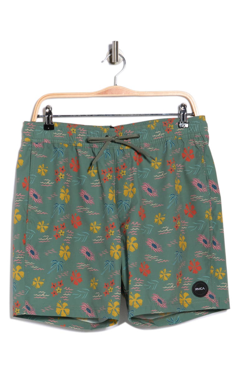 Lehua Swim Shorts, Alternate, color, GREEN MULTI