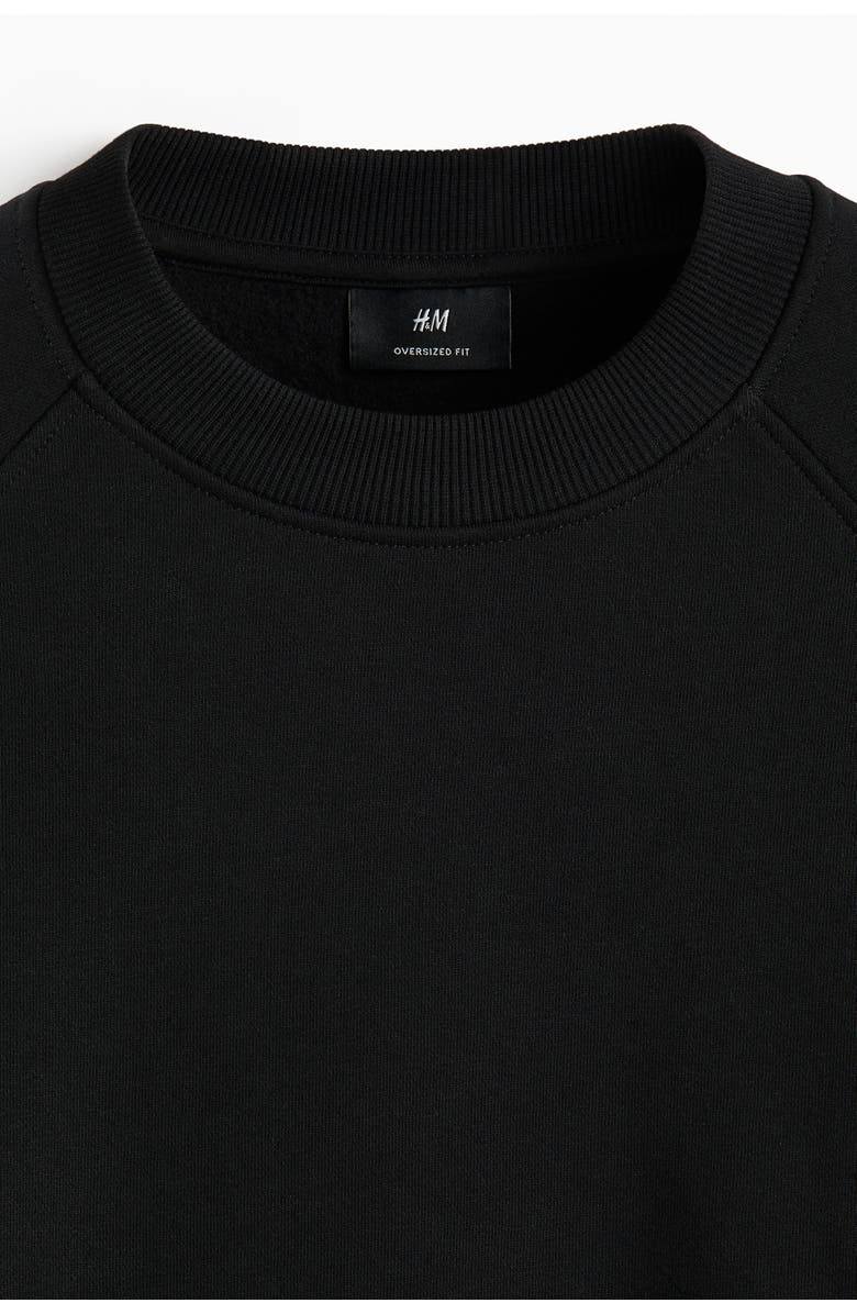 H&M Oversized Fit Sweatshirt, Alternate, color, Black