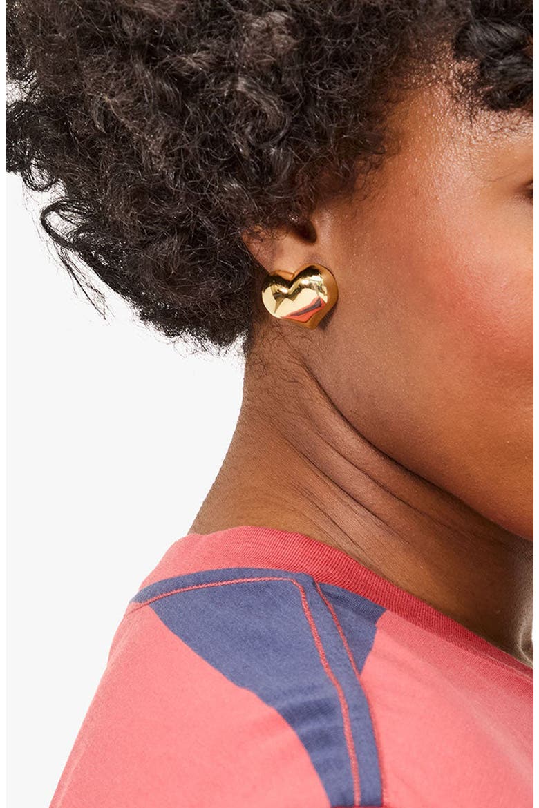 Mylar Heart Earrings, Alternate, color, GOLD