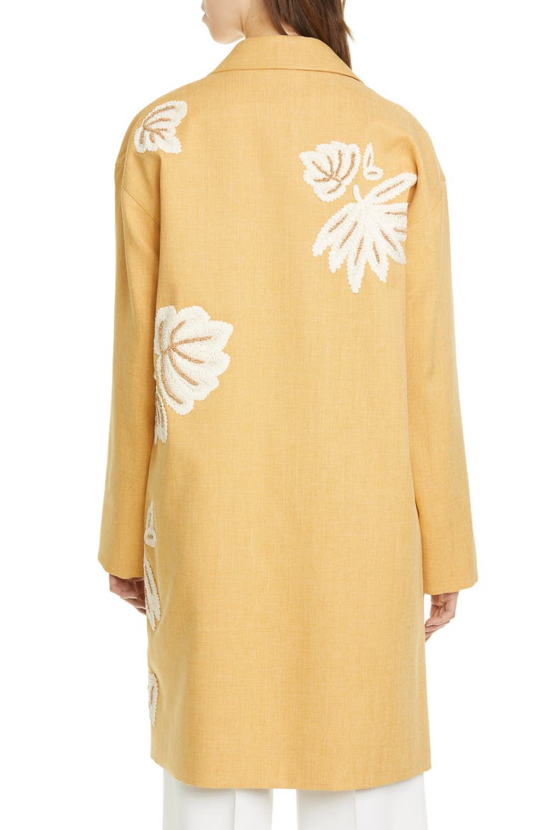 Myer Embellished Car Coat, Alternate, color, MARIGOLD MELANGE