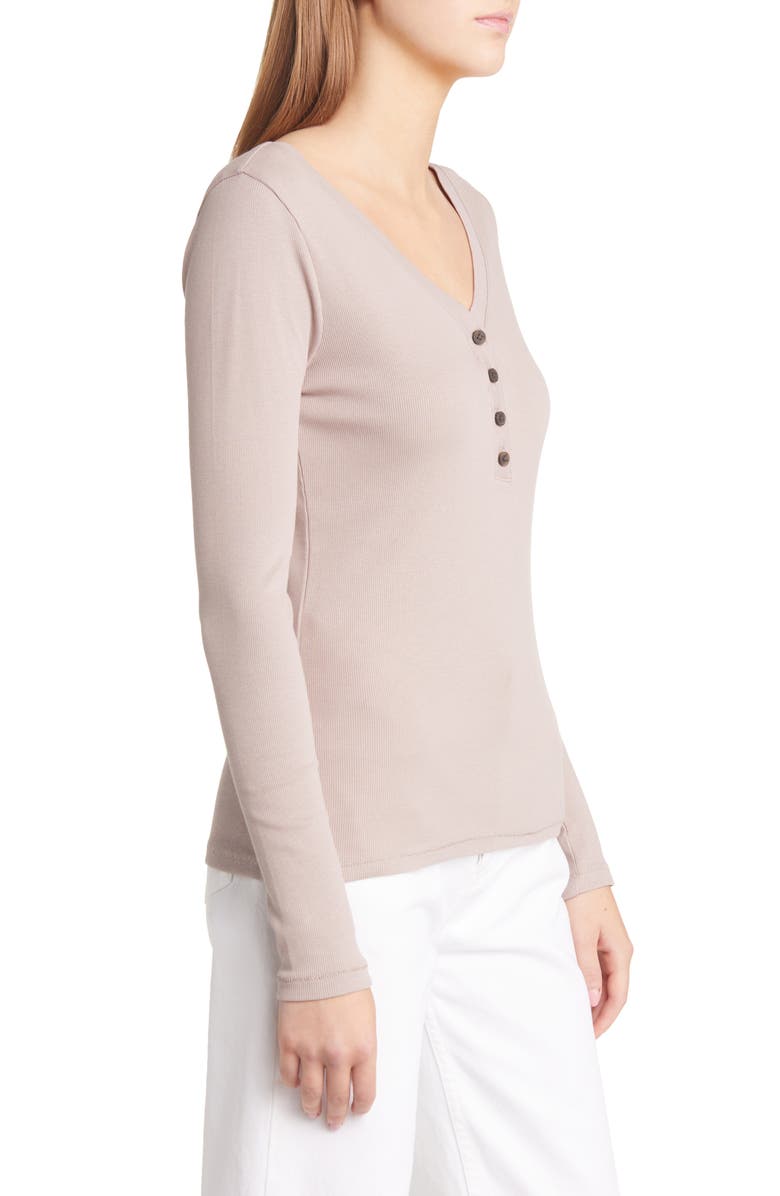 Madewell Drapey Rib Henley T-Shirt, Alternate, color,