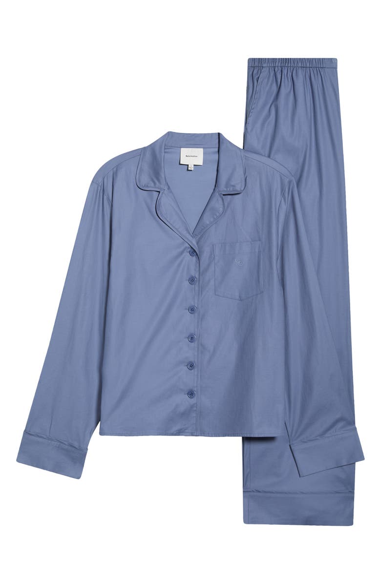 Reformation Coco Stretch Organic Cotton Pajamas, Main, color, Cornflower
