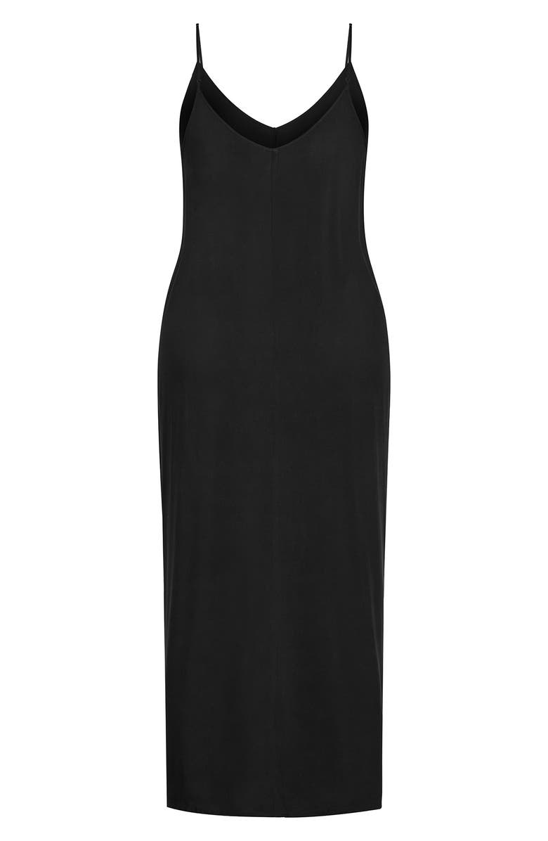 City Chic V-Neck Maxi Dress, Alternate, color, Black