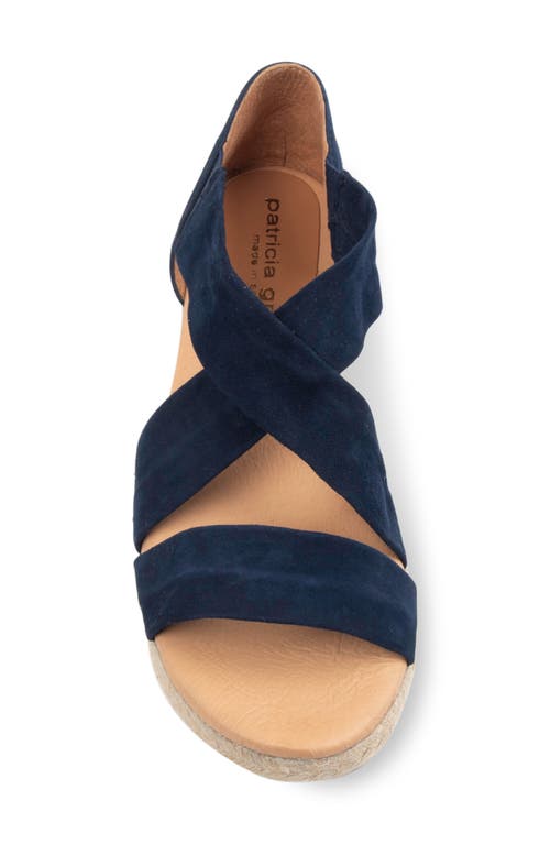 Shop Patricia Green Eliza Platform Wedge Espadrille Sandal In Navy Suede