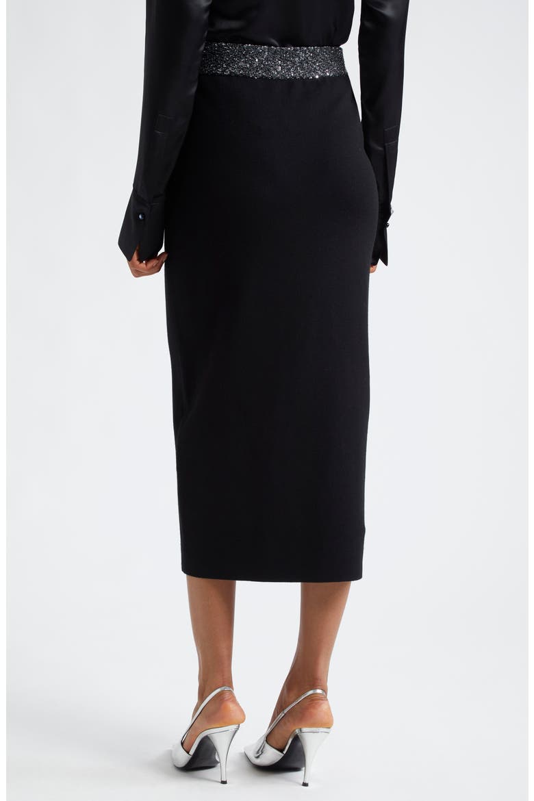 Jane Sequin Embellished Knit Midi Pencil Skirt, Alternate, color, BLACK/ SILVER