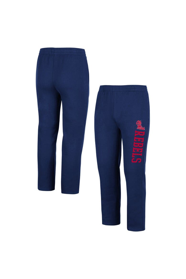 Men's Colosseum Navy Ole Miss Rebels Fleece Pants, Alternate, color, Navy