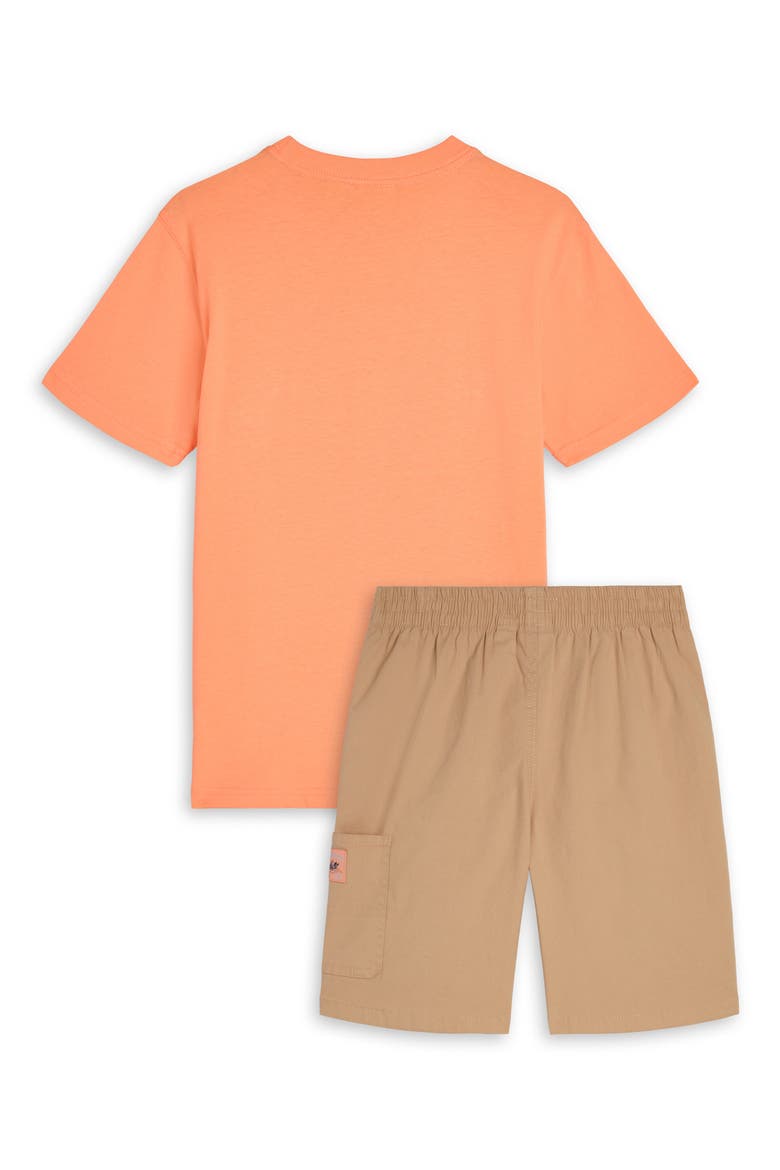 Kid's Pocket T-Shirt & Shorts Set, Alternate, color, PAPAYA PUNCH