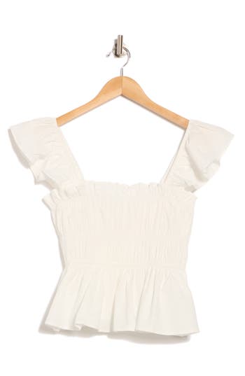 Elodie Shirred Peplum Top