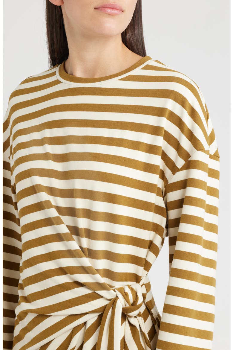 Fenouil Directional Stripe Long Sleeve Dress, Alternate, color, OLIVE