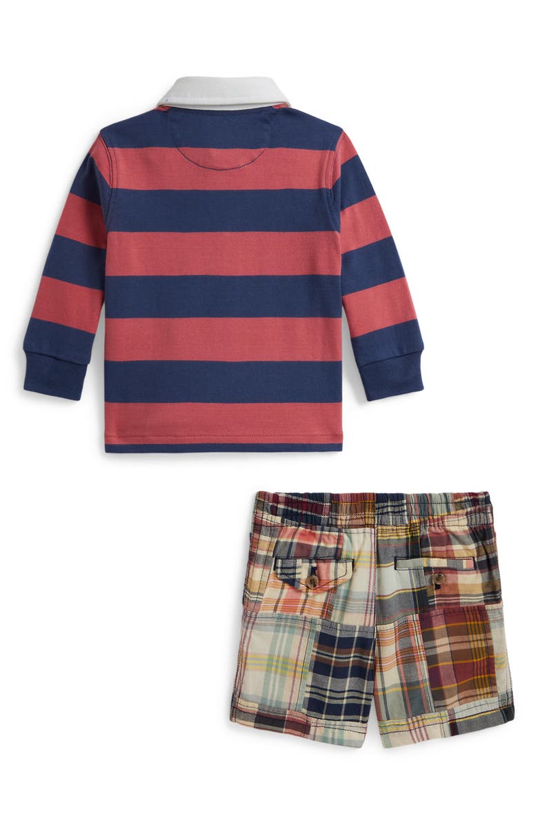 Ralph Lauren Cotton Two-Piece Shorts Set, Alternate, color, Adirondack Berry/ Old Royal