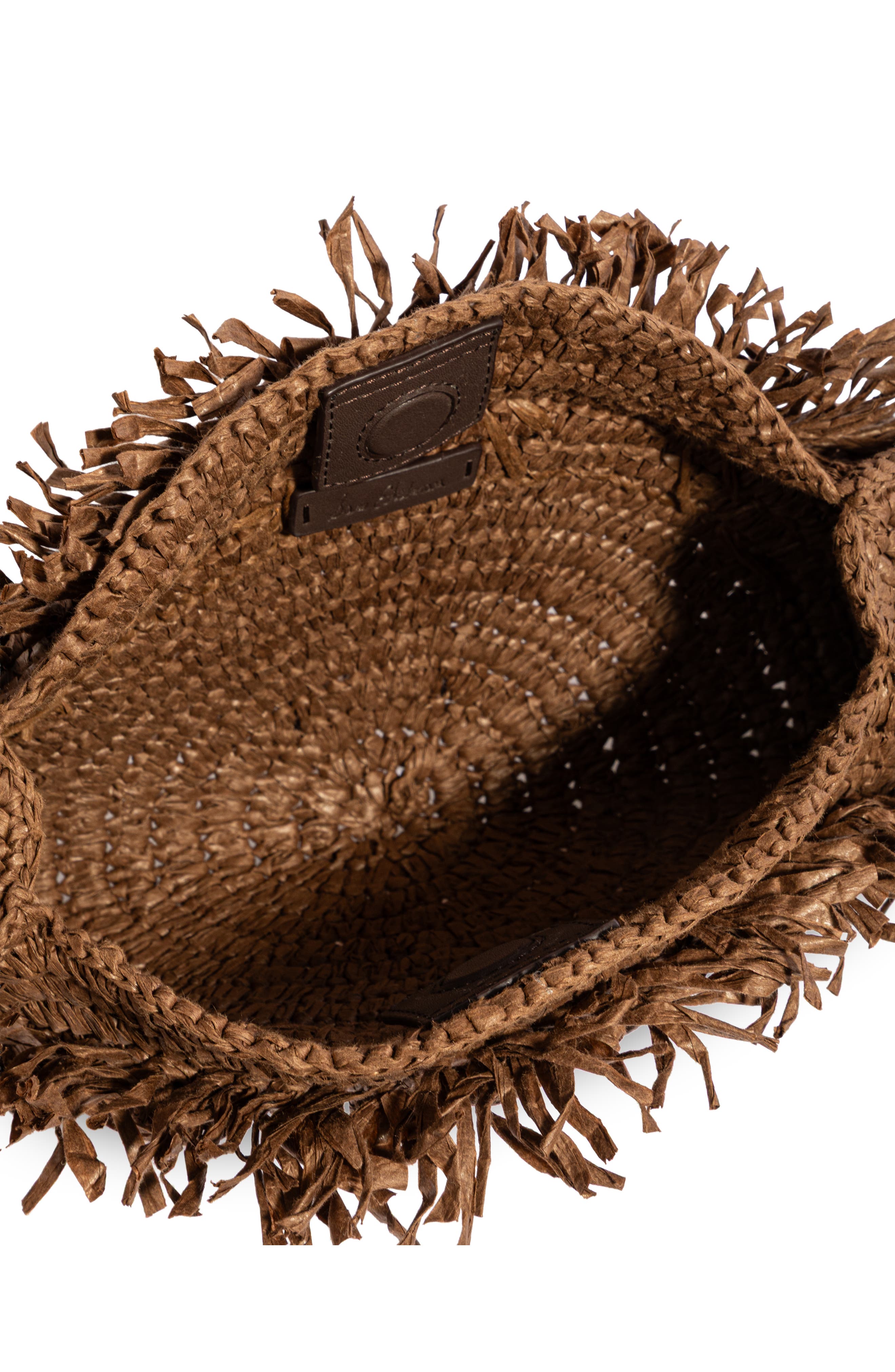 Lily Straw Clutch, Alternate, color, DARK BROWN