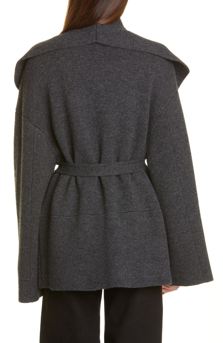 TOTEME Oversize Draped Collar Belted Cardigan, Alternate, color,