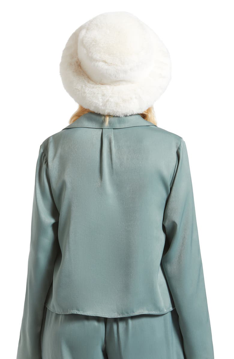 Brixton Dion Faux Fur Packable Hat, Alternate, color, Off White