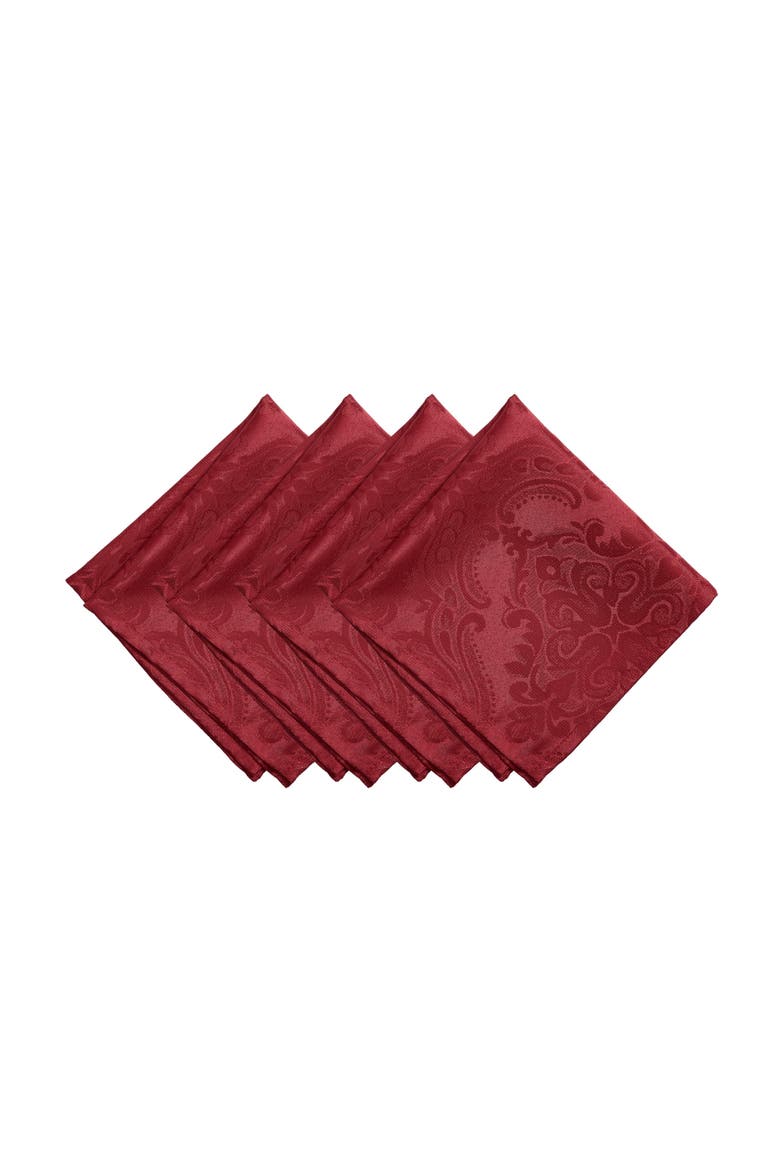 Caiden Elegance Damask Napkin, Set of 4, Main, color, Red
