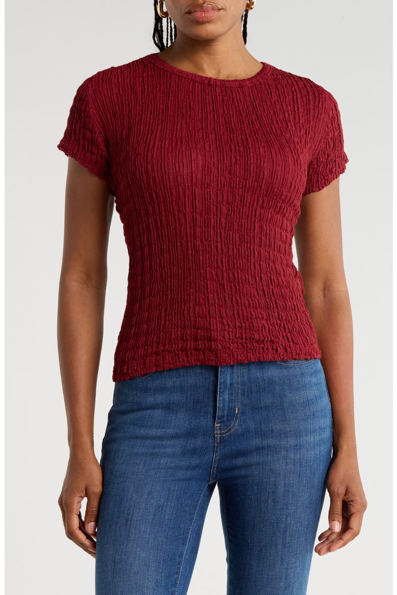 The Mesh Lace Baby Tee, Main, color, MAROON