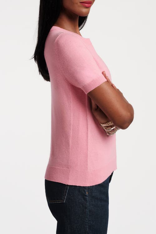 Frances Valentine Jo Knit T Wool/cotton/cashmere Blend In Pink