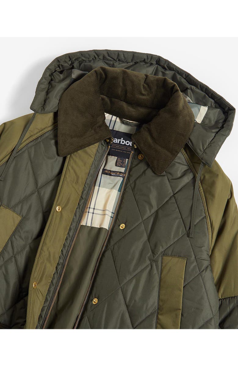 Barbour Cookston Quilted Coat with Removable Hood, Alternate, color, Olive/ Ancient
