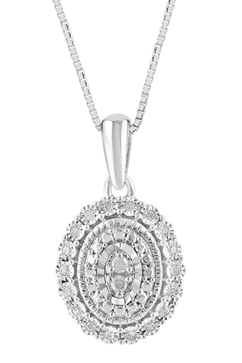 Sterling Silver Diamond Pendant Necklace, Main, color, SILVER
