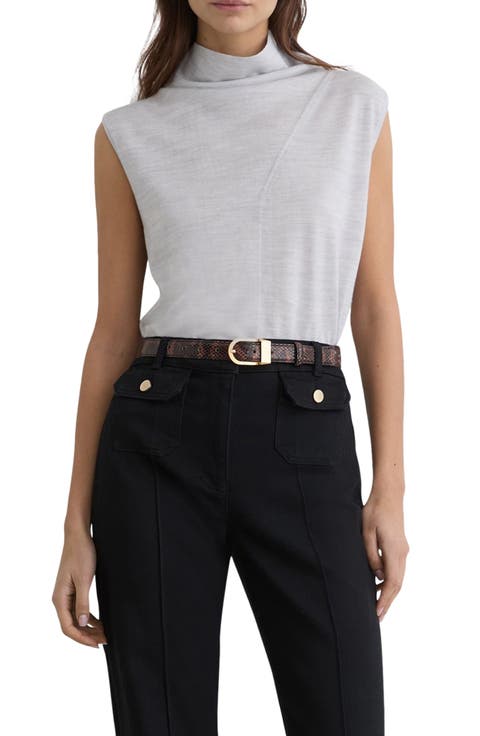 Honey Mock Neck Wool Shell