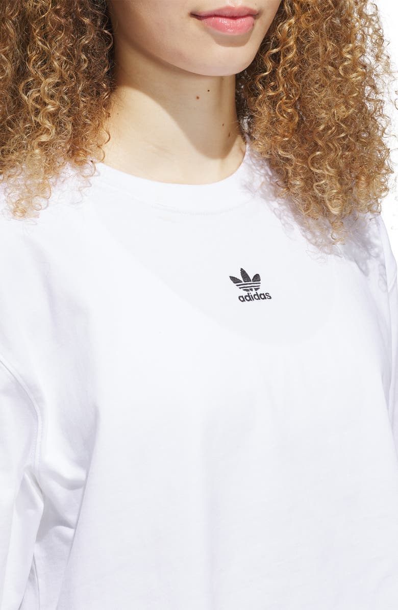 adidas Originals Essentials Trefoil Logo Crop T-Shirt, Alternate, color, White