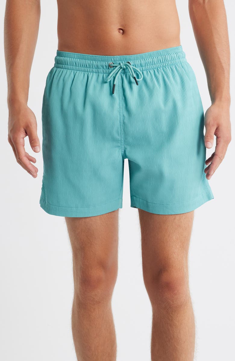 Chubbies The Hang Tens 5.5-Inch Textured Swim Trunks, Main, color, Open Green