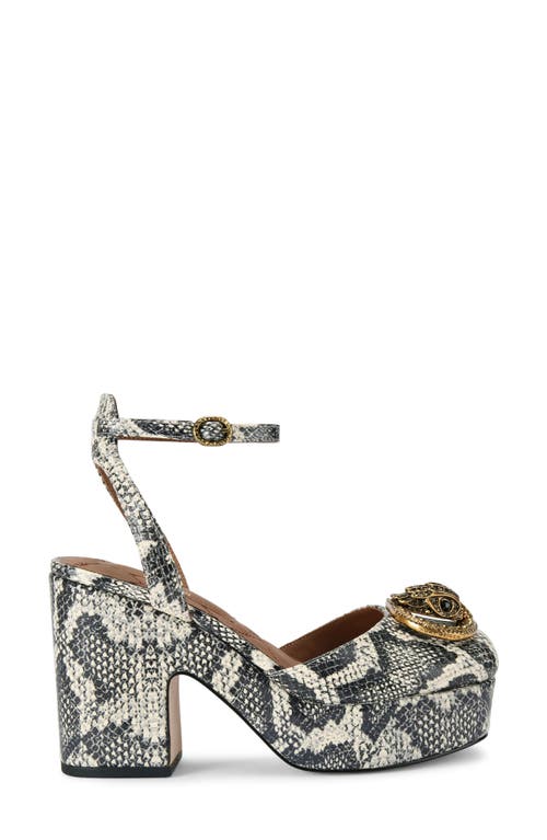 Kurt Geiger London Snakeskin Embossed Platform Pump In White