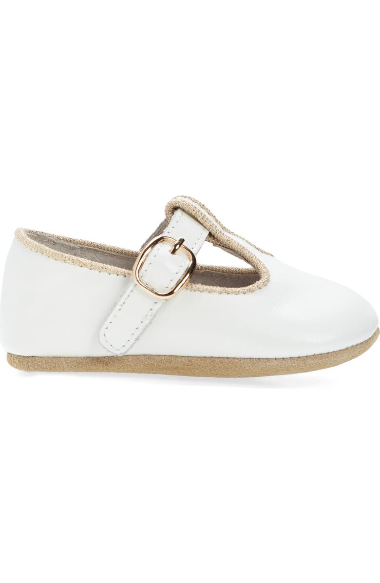 L'AMOUR Evie T-Strap Crib Shoe, Alternate, color, White