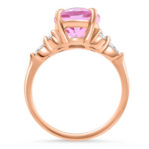Bliss Diamond 5ct Tw Oval Pink Sapphire & Diamong Ring 14k Gold Lab Grown In Gold