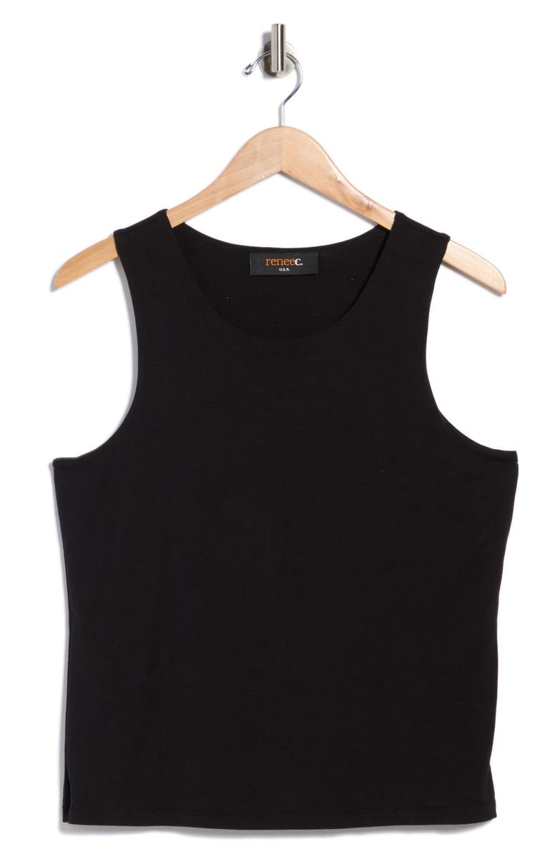 Renee C Fitted Tank Top, Main, color, Black