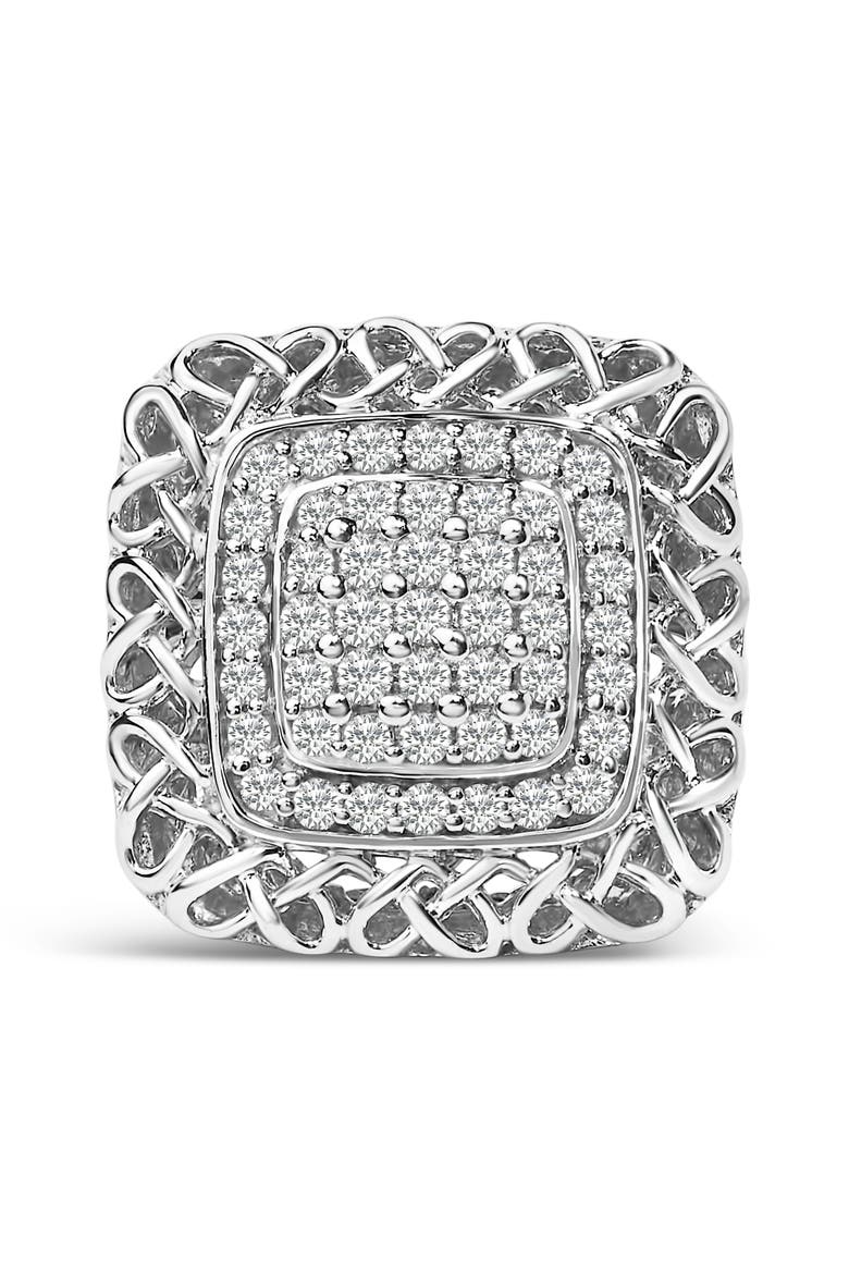 Sterling Silver 1.0 Cttw Diamond Celtic Knot Cocktail Ring, Main, color, Silver