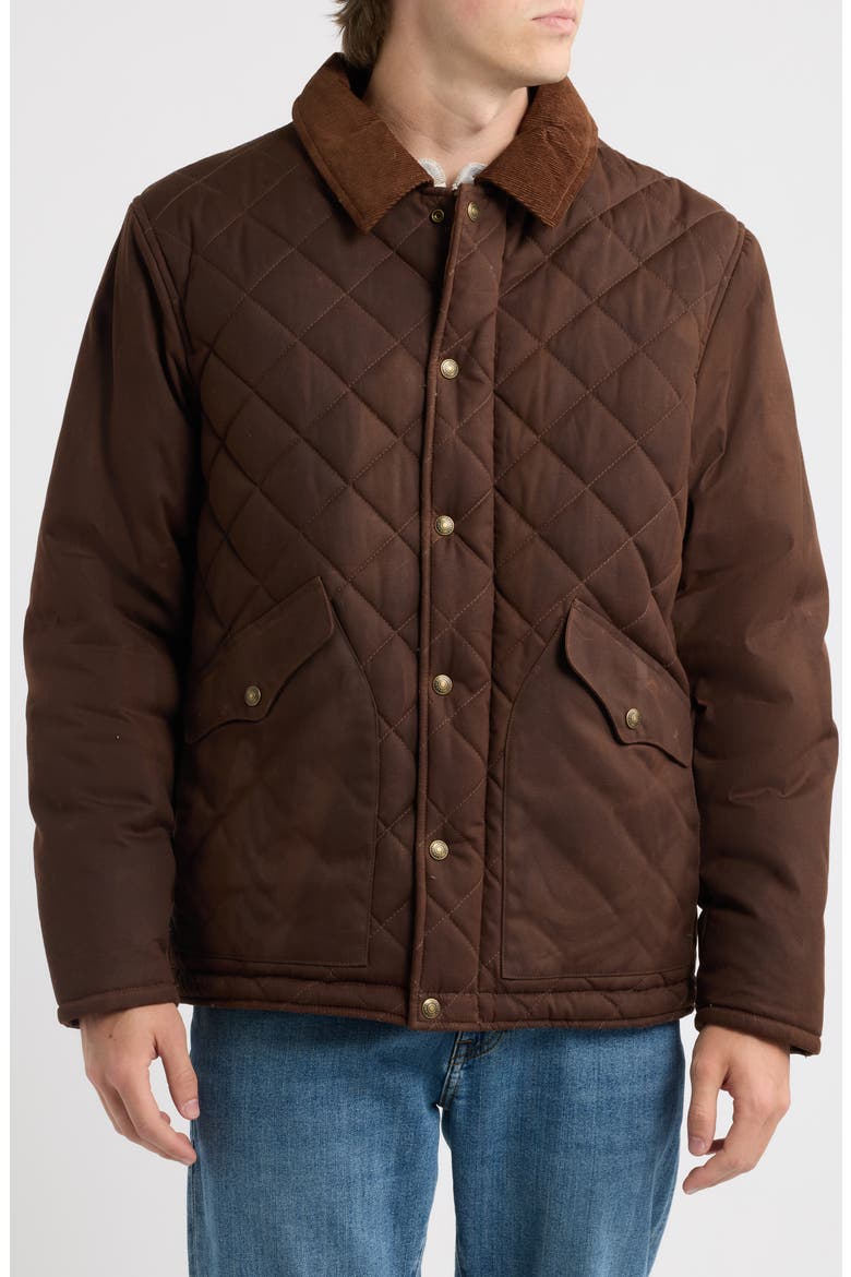 Waxed Cotton Quilted Countryman's Jacket, Alternate, color, BROWN