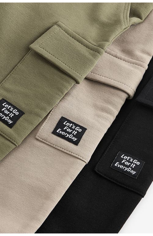 Next Kids' 3-pack Assorted Cotton Utility Joggers In Green