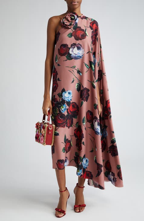 Dolce & Gabbana Pink Floral Ruffle One-Strap Dress main image 1