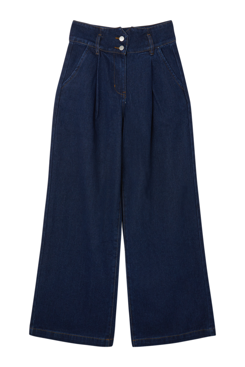 High Waisted Denim Wide Leg Jeans, Alternate, color, Indigo