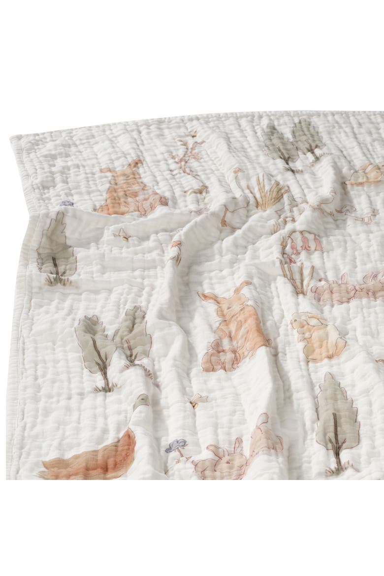 Signature Bunny Hop Organic Cotton Muslin 3-Piece Crib Bedding Set, Alternate, color, Cream