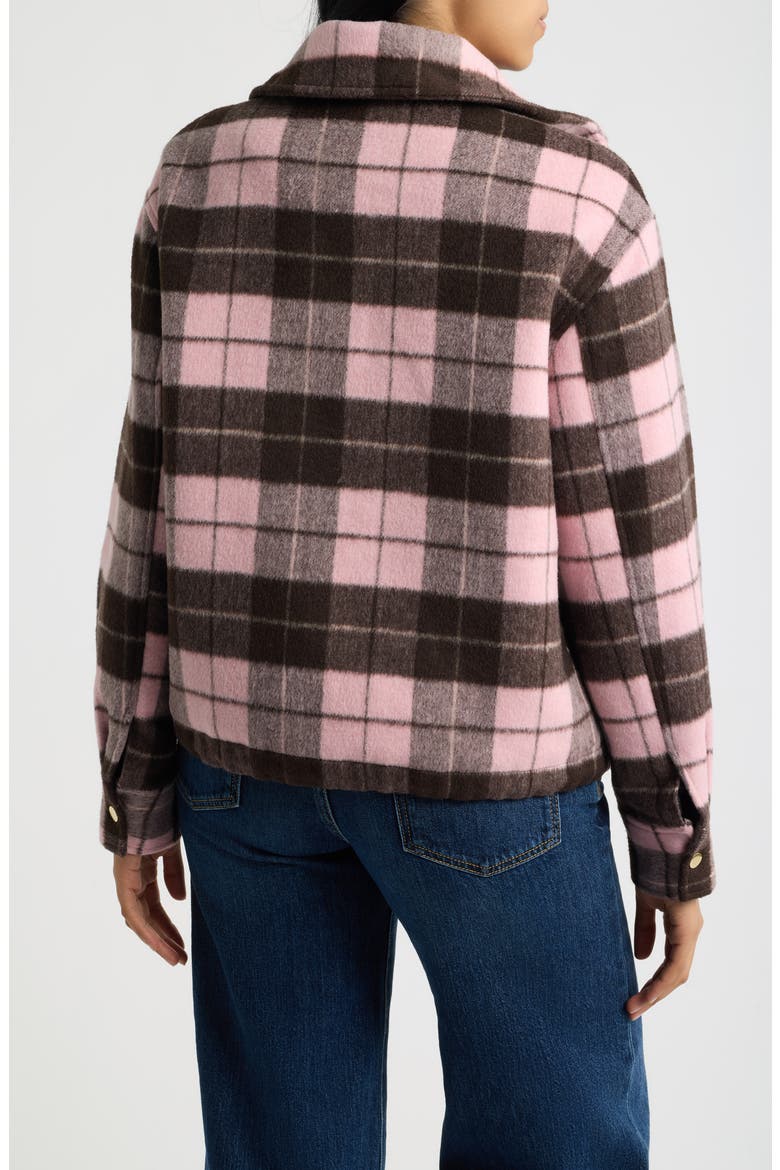 Plaid Bomber Jacket, Alternate, color, PINK BROWN PLAID
