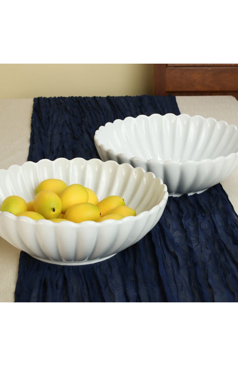 BIA Cordon Bleu Set of 2 Petal Serving Bowls, Alternate, color, White