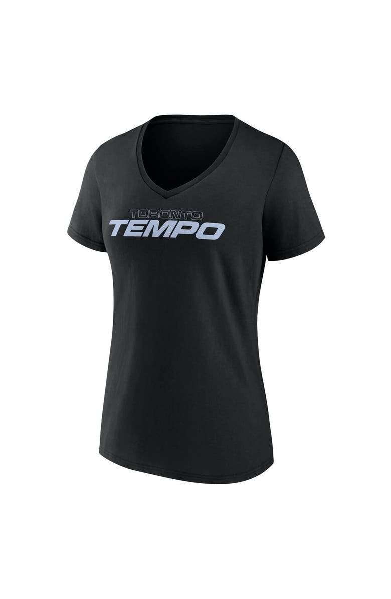 Fanatics MTO Label Women's Black Toronto Tempo Team Wordmark V-Neck T-Shirt, Alternate, color, Black
