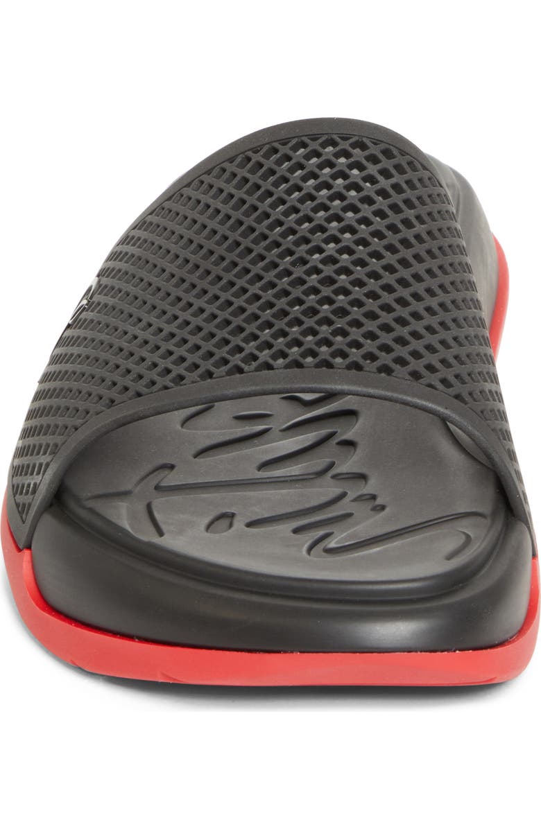 Christian Louboutin Easy Breezy Rubber Slide Sandal, Alternate, color, Black