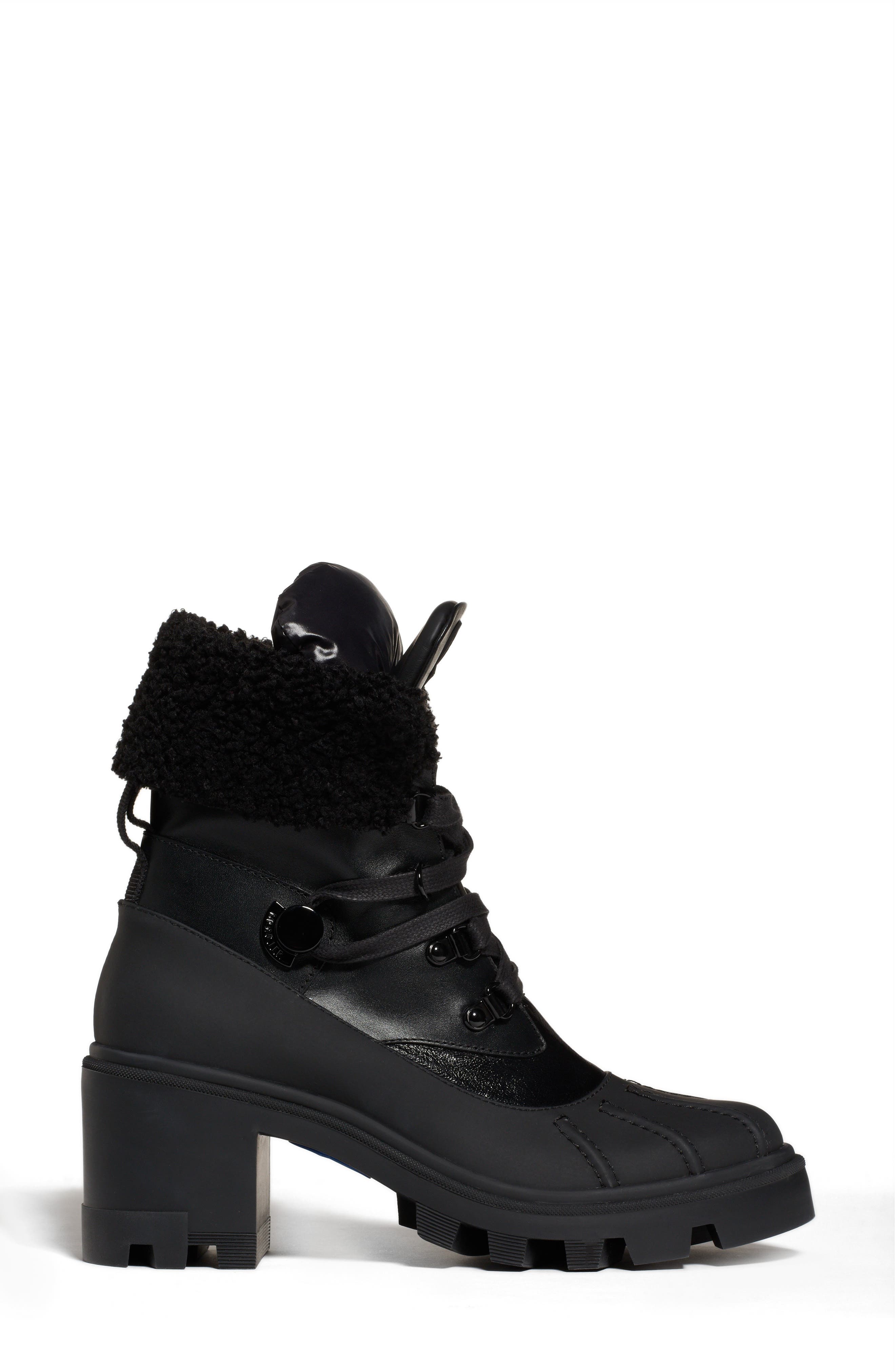 Moncler Corinne Faux Shearling Cuff Hiking Boot, Alternate, color, 