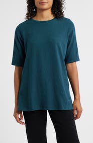 Eileen Fisher Crewneck Organic Cotton Blend Tunic