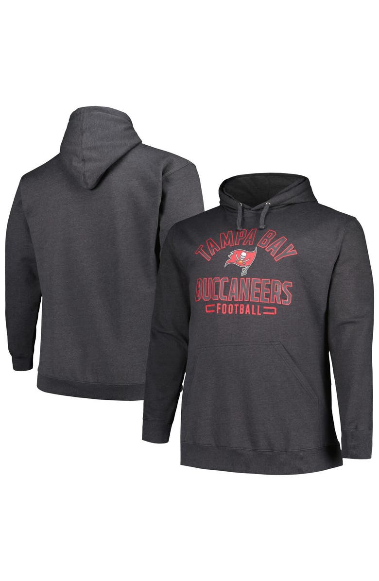 FANATICS Men's Fanatics Branded Heather Charcoal Tampa Bay Buccaneers Big & Tall Pullover Hoodie, Main, color, Heather Charcoal