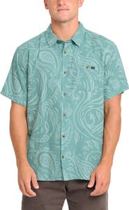 Billabong Sundays Stripe Jacquard Short Sleeve Cotton Button-Up Shirt