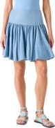 Akris punto Balloon Hem Denim Miniskirt