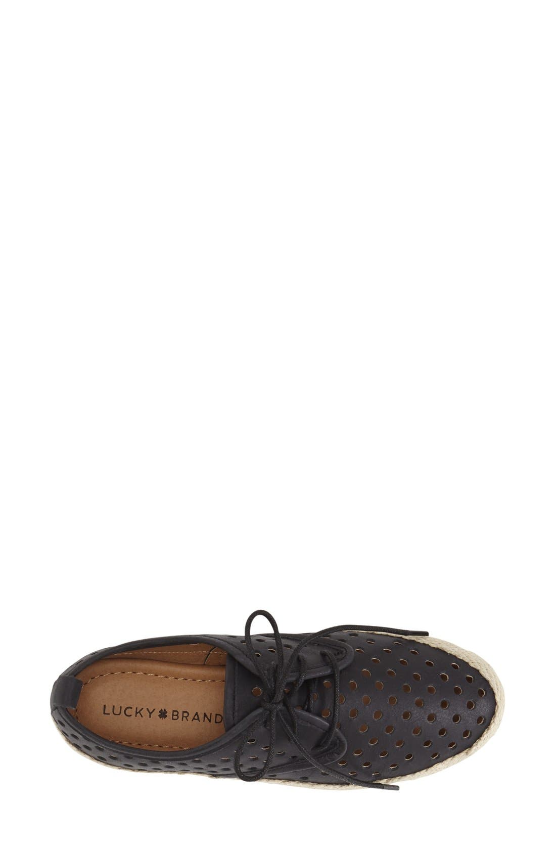 'Tikko' Perforated Oxford, Alternate, color, BLACK LEATHER