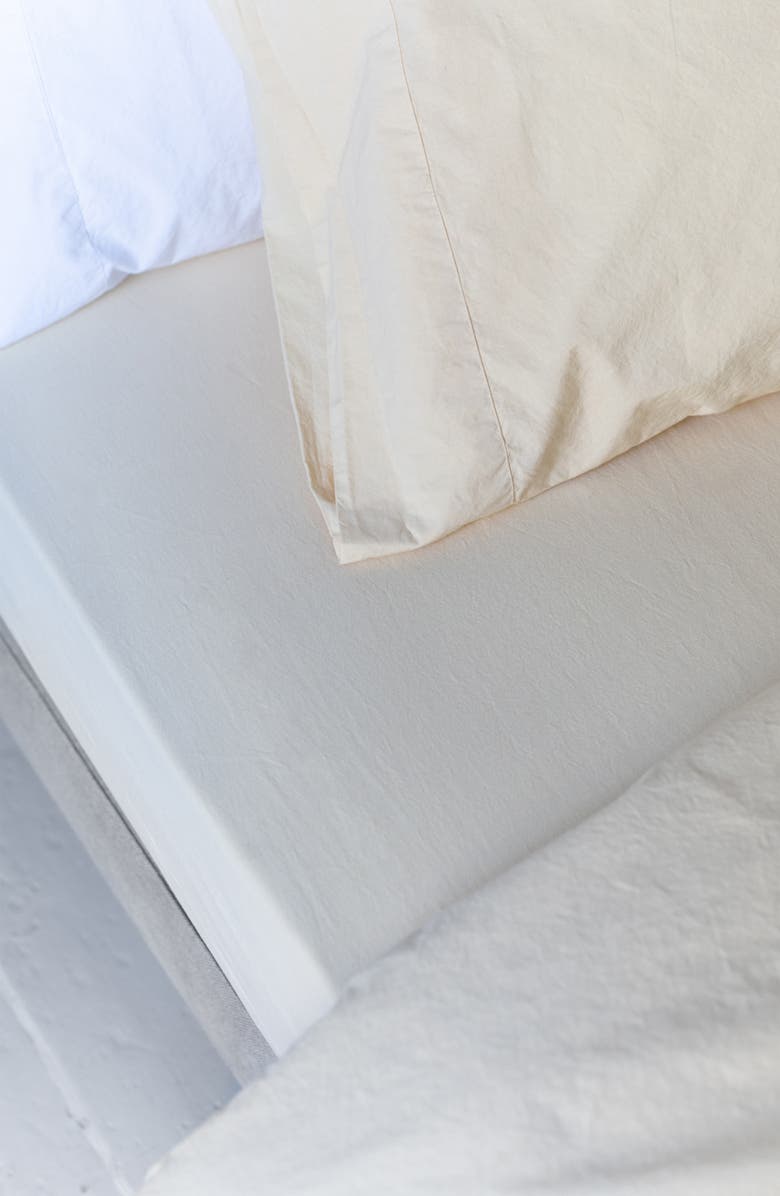 PIGLET IN BED 200 Thread Count Washed Cotton Percale Fitted Sheet, Alternate, color,