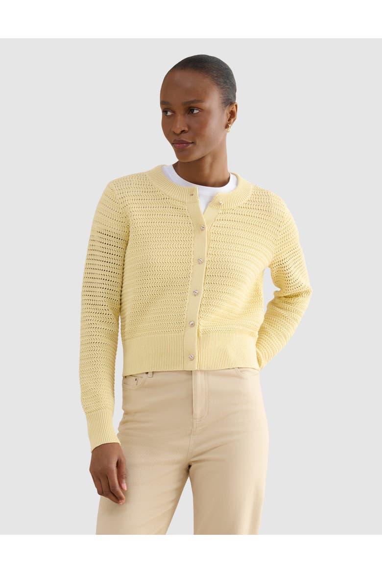 Felicity Regular-Fit Cotton Cardigan, Main, color, Pale Yellow
