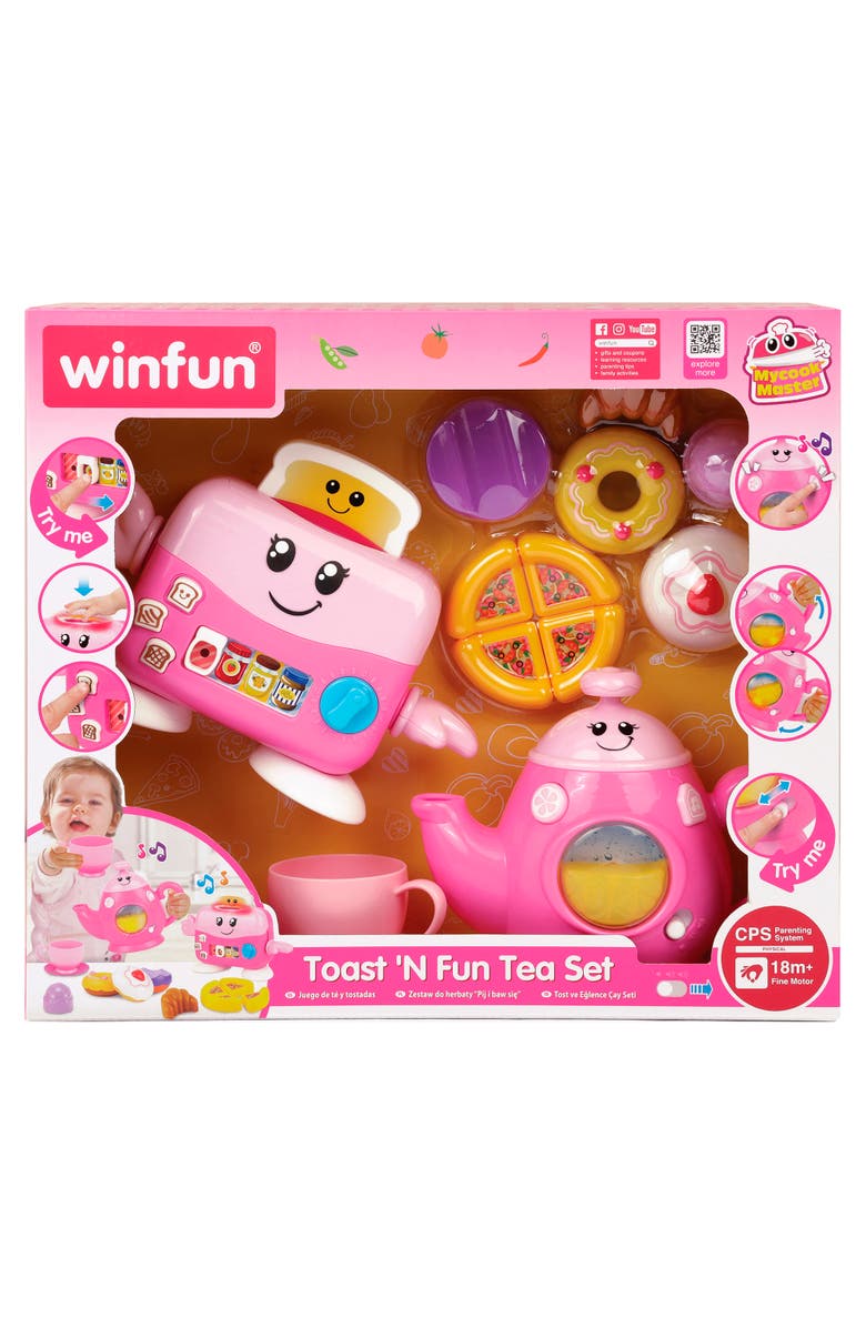 Winfun Mycook Master Toast 
N Fun Tea Set, Pink, Lights 
Sounds, Kids, Alternate, color, Multicolored