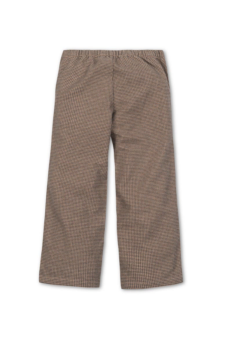 Kids' Organic Brushed Cotton Wide Leg Dress Pant, Alternate, color, Camel Houndstooth