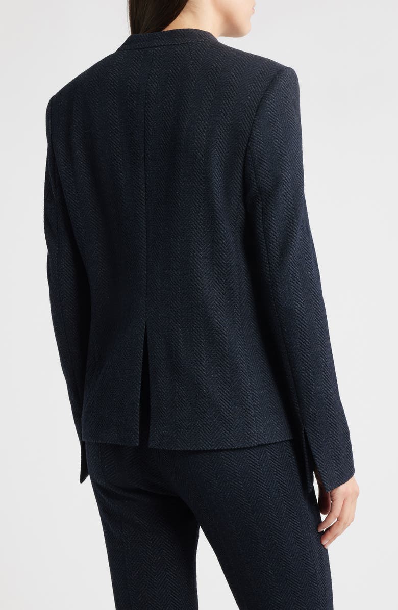 BOSS Jemma2 One-Button Blazer, Alternate, color, Sky Captain Herringbone